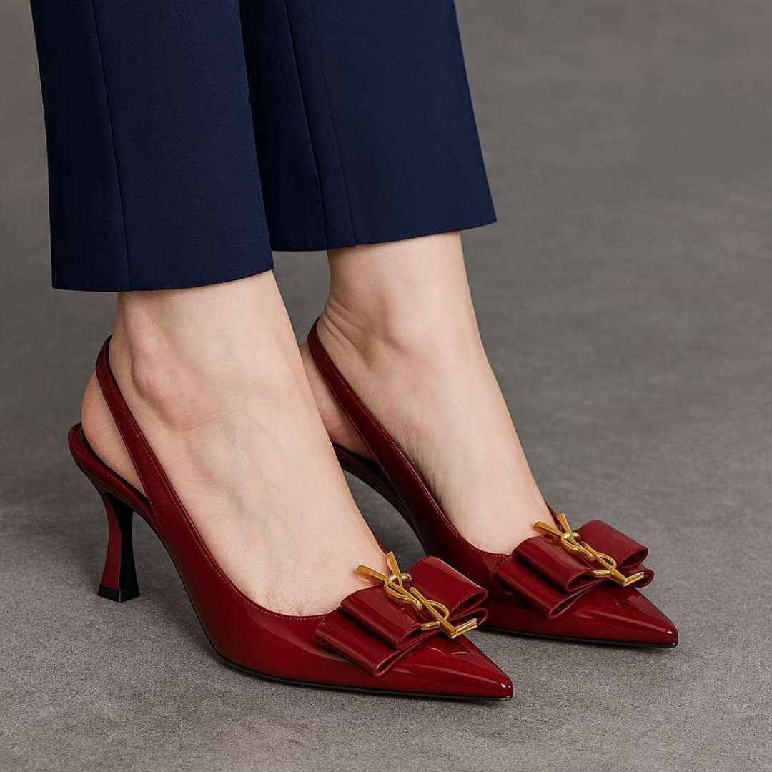 Elegant Black Kitten Heel Shoes For Women
