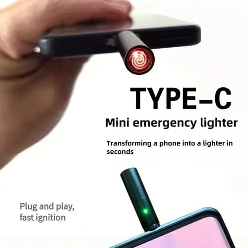 Portable Cigarette Lighter – Windproof Usb Plug & Play Rechargeable Car Lighter.