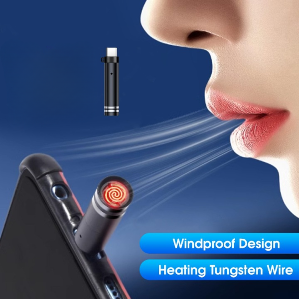 Portable Cigarette Lighter – Windproof Usb Plug & Play Rechargeable Car Lighter.